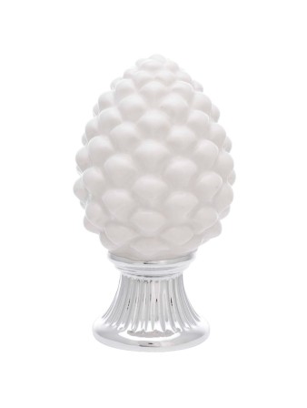 Pigna bianca con base argento